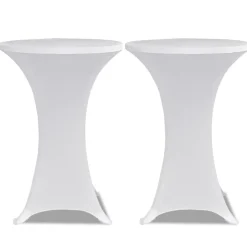 2 x Tischhusse für Stehtisch Stretchhusse Ø60 cm weiß