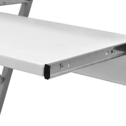 Computertisch Computerwagen PC Tisch Bürotisch Laptop auf Rollen weiß