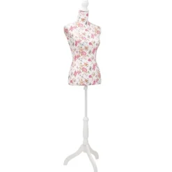 Damenbüste Schneiderpuppe Büste Torso Mannequin Baumwolle Weiß Rose
