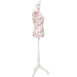 Damenbüste Schneiderpuppe Büste Torso Mannequin Baumwolle Weiß Rose