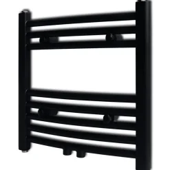 Handtuchheizkörper Warmwasser Gebogen Schwarz 480x480 mm