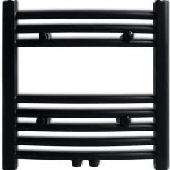 Handtuchheizkörper Warmwasser Gebogen Schwarz 480x480 mm