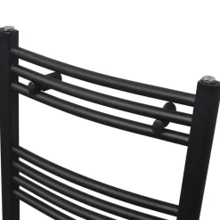 Handtuchheizkörper Warmwasser Gebogen Schwarz 480x480 mm