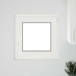 Kellerfenster RISOR Weiß 60 x 60 cm PVC und Glas