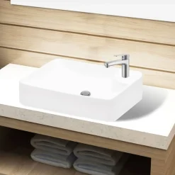 Keramik Waschbecken mit Hahnloch weiß