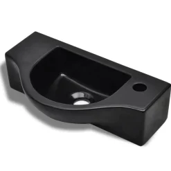 Keramik Waschbecken mit Hahnloch schwarz