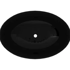 Keramik Waschtisch Waschbecken Oval schwarz 40 x 33 cm