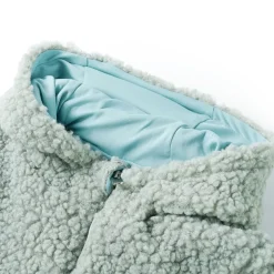 Kinder-Kapuzenjacke Teddy-Kunstpelz Minzgrün 92