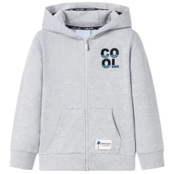 Kinder-Kapuzenpullover mit Reißverschluss Grau 92