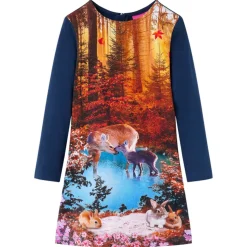 Kinderkleid mit Langen Ärmeln Marineblau 116