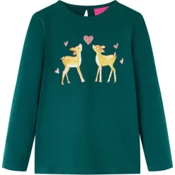 Kinder-Langarmshirt Dunkelgrün 92