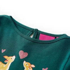 Kinder-Langarmshirt Dunkelgrün 92