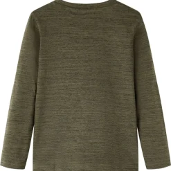 Kinder-Langarmshirt Dunkles Khaki Melange 92
