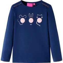 Kinder-Langarmshirt Marineblau 116