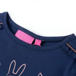 Kinder-Langarmshirt Marineblau 116