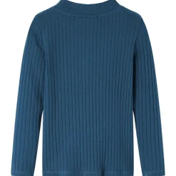 Kinder-Langarmshirt Rippstrick Marineblau 104