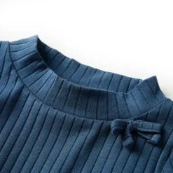 Kinder-Langarmshirt Rippstrick Marineblau 104