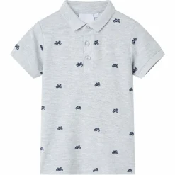 Kinder-Poloshirt Grau Melange 92
