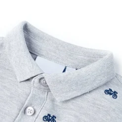 Kinder-Poloshirt Grau Melange 92