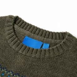 Kinderpullover Gestrickt Khaki 92