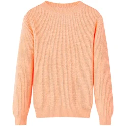 Kinderpullover Gestrickt Hellorange 128