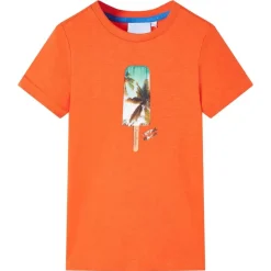 Kinder-T-Shirt Dunkelorange 128