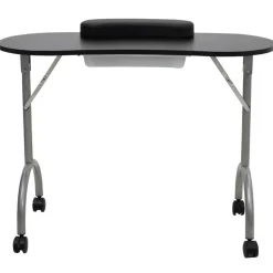 Klappbarer Maniküre-Tisch mit Rollen Schwarz