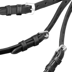 Leder Trense Trensenzaum mit Zügeln und Gebiß schwarz voll