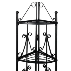 Pflanzentreppe Blumenregal Standregal Eckregal schwarz