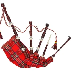 Schottischer Dudelsack Great Highland Roter Royal Stewart Tartan