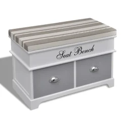 Schrank Sitzbank Truhenbank +Kissen+2 Schublade