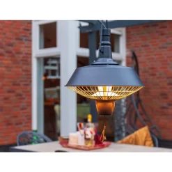 Sunred Deckenheizstrahler Indus 2100 W Halogen Schwarz RSH16