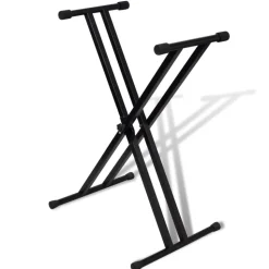 Verstellbare Doppelversteifter Keyboardständer X-Rahmen