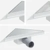 vidaXL 2 in 1 Dreiecks-Duschabfluss Silber 32 x 32 x 7,5 cm