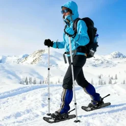 vidaXL 3 in 1 Schneeschuhe Schwarz 53,5 x 21 cm Aluminium und HDPE