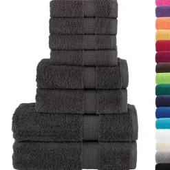 vidaXL 8 tlg. Premium-Handtuch-Set SOLUND Anthrazit 600 g/m²