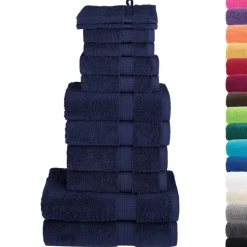 vidaXL 12 tlg. Premium-Handtuch-Set SOLUND Marineblau 600 g/m²