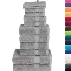 vidaXL 12 tlg. Premium-Handtuch-Set SOLUND Grau 600 g/m²