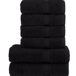 vidaXL 6 tlg. Premium-Handtuch-Set SOLUND Schwarz 600 g/m²
