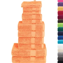 vidaXL 12 tlg. Premium-Handtuch-Set SOLUND Orange 600 g/m²