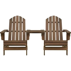 vidaXL Adirondack-Gartenstühle mit Tisch Massivholz Tanne Braun