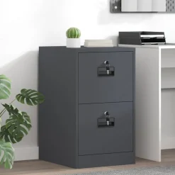 vidaXL Aktenschrank Anthrazit 44 x 50 x 74,5 cm Kaltgewalzter Stahl