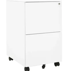 vidaXL Aktenschrank mit Rollen Weiß 39x45x67 cm Stahl