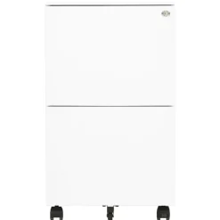vidaXL Aktenschrank mit Rollen Weiß 39x45x67 cm Stahl