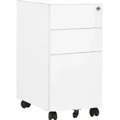 vidaXL Aktenschrank mit Rollen Weiß 30x45x59 cm Stahl