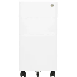 vidaXL Aktenschrank mit Rollen Weiß 30x45x59 cm Stahl