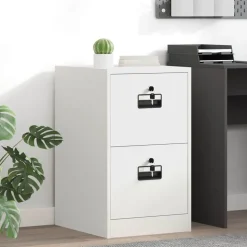 vidaXL Aktenschrank Weiß 44 x 50 x 74,5 cm Kaltgewalzter Stahl