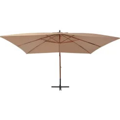 vidaXL Ampelschirm mit Holz-Mast 400x300 cm Taupe