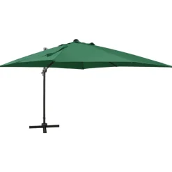 vidaXL Ampelschirm mit LED-Beleuchtung 300 cm Grün