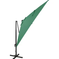 vidaXL Ampelschirm mit LED-Beleuchtung 300 cm Grün